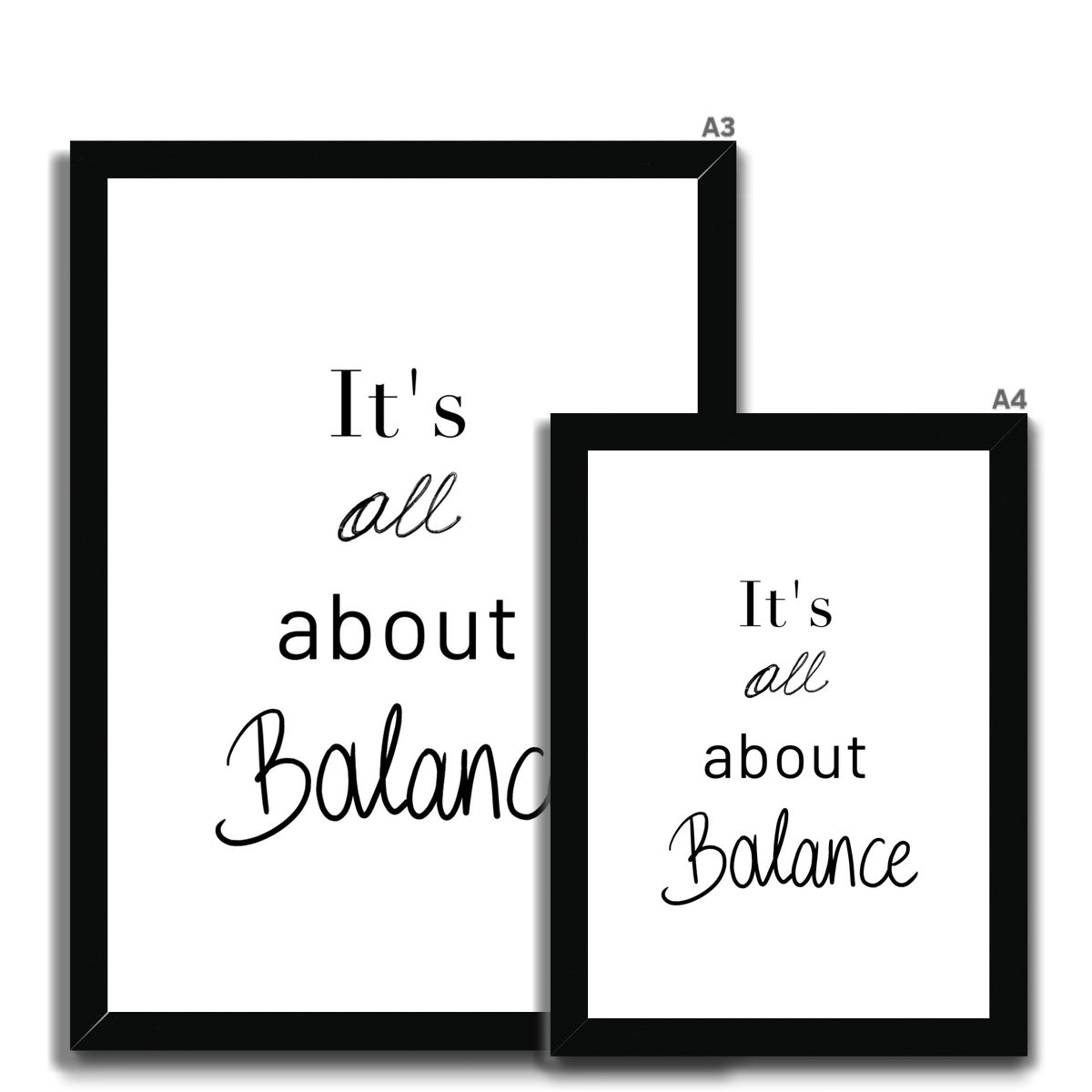 It's all about balance Framed Print