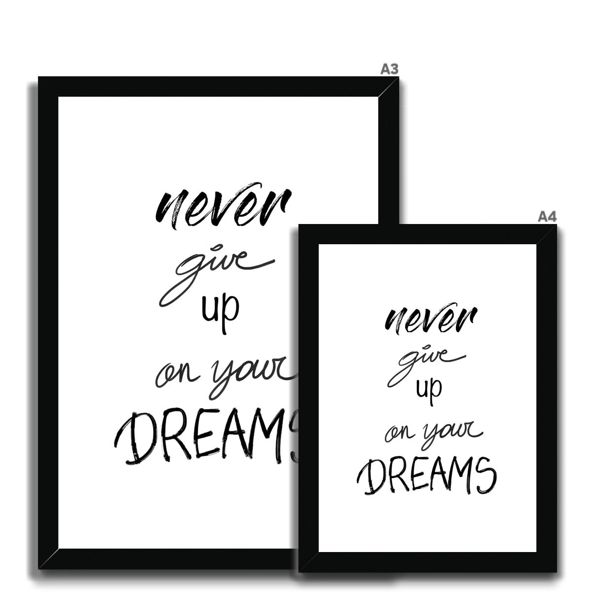 Never give up... Framed Print