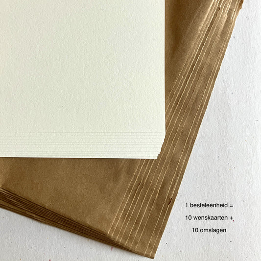 B2B: 10 WENSKAARTEN + 10 OMSLAGEN (LOONZAKJES)